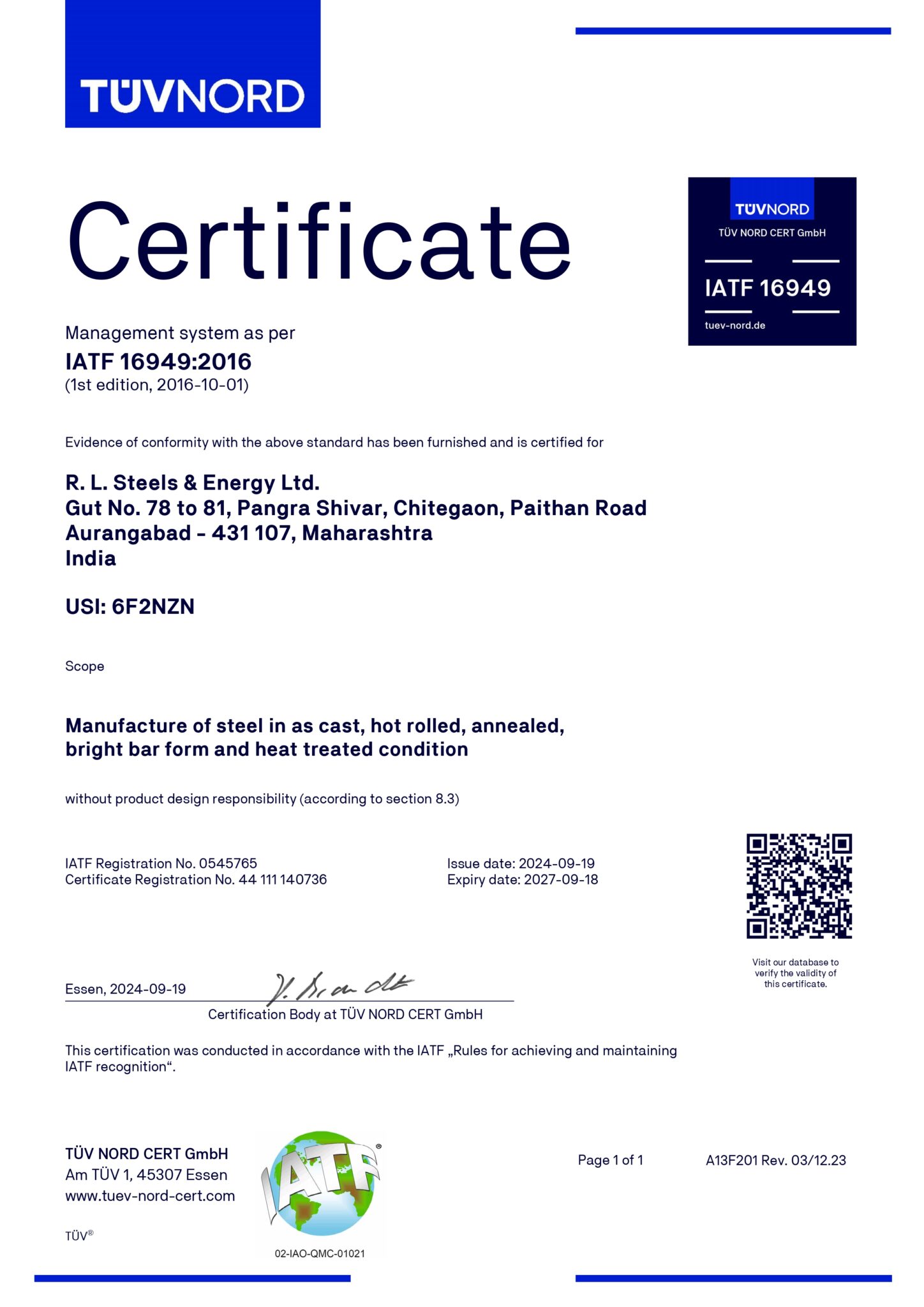 Certification
